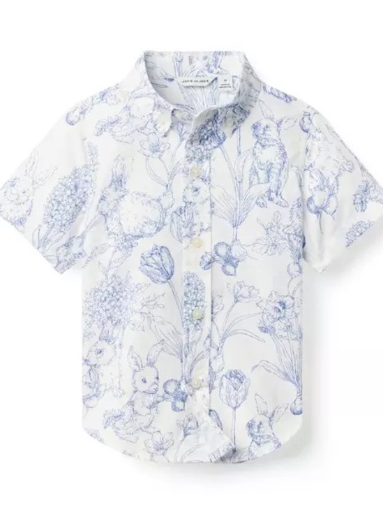 Janie and Jack Other - Janie & Jack blue rabbit theme boys shirt